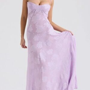 Seren Orchid Floral Lace Back Maxi Dress